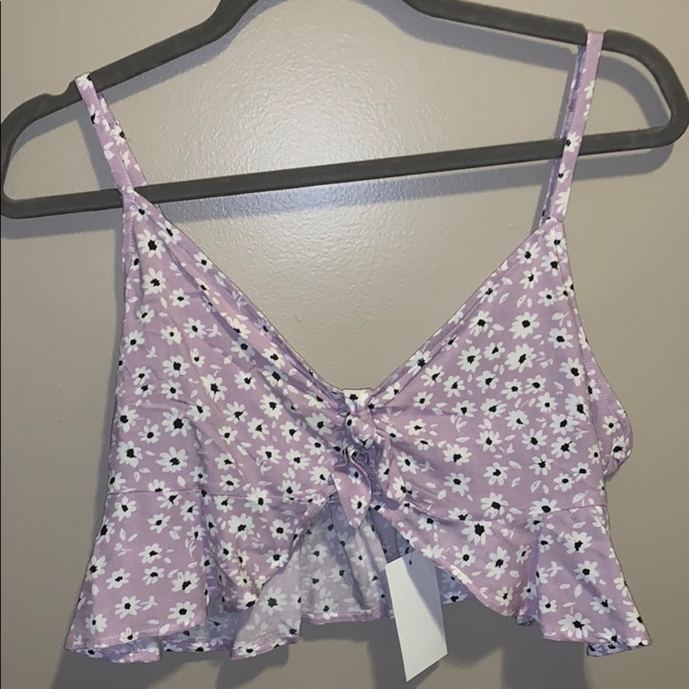 Cropped, floral tank